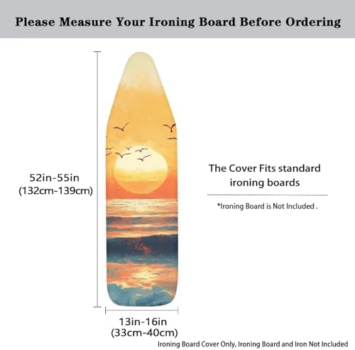 Sunset Seagull Ironing Board Cover, Soft Ironing Board Pad Covers - Image 5