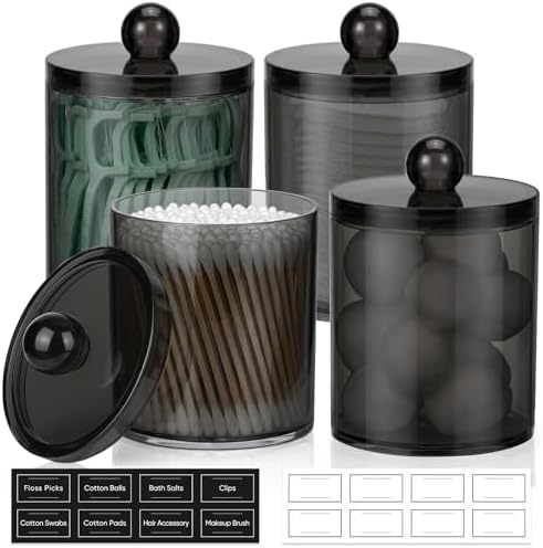 4 Pack Acrylic Qtip Holder Dispenser by AOZITA