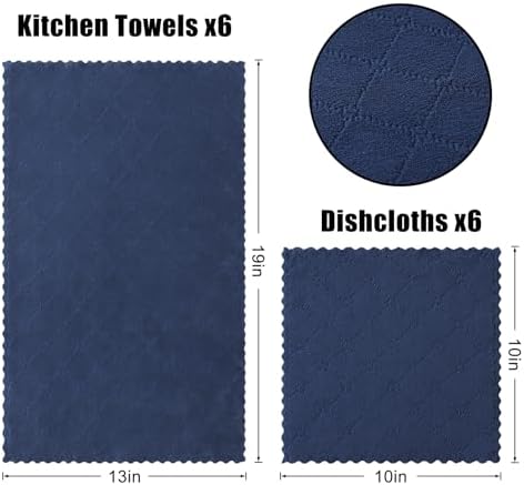 Homaxy Super Soft 12 Pack Kitchen Towels and Dishcloths Set - Image 6