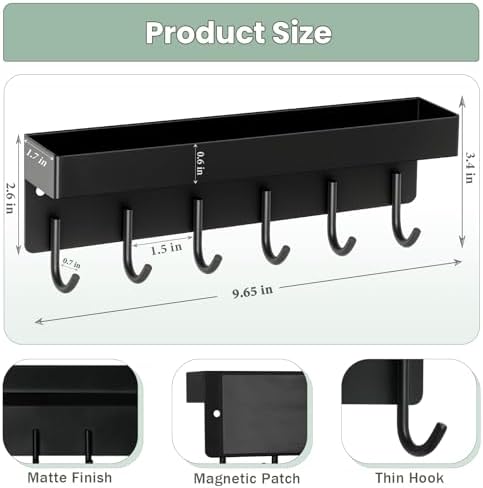 Magnetic Key Holder Wall Mount, Small Key Rack - Image 5
