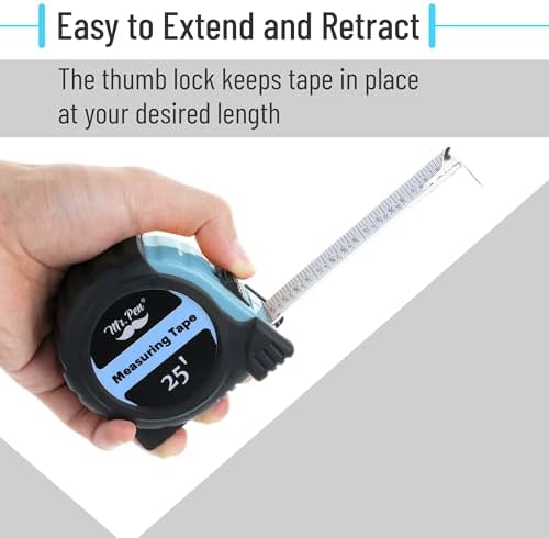 Mr. Pen- Retractable Tape Measure 25 ft, 2 Pack, Sky Blue, Easy Read - Image 5