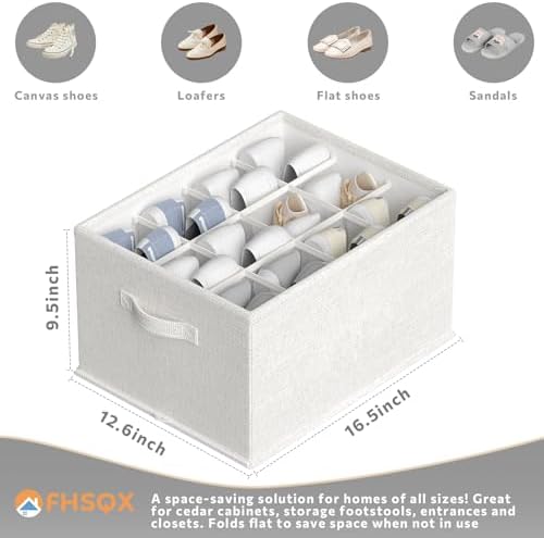 FHSQX 2 Pack Shoe Organizer for Closet, Foldable Shoe Organizer, Fits up to 24 - Image 3