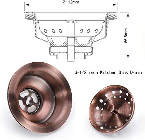 KONE 3-1/2 Inch Kitchen Sink Drain AC Assembly - Image 5