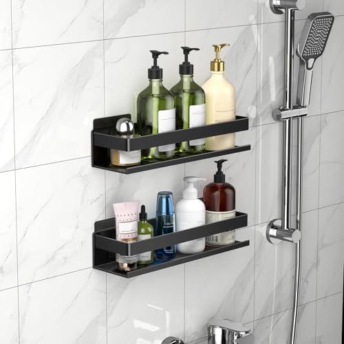 Aluminum Shower Caddy 2-Layers No Drill Shower Shelves - Image 4
