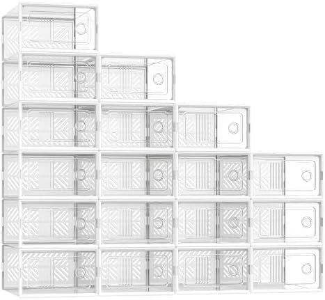 SONGMICS Stackable Shoe Boxes, Ventilated Clear by Unknown