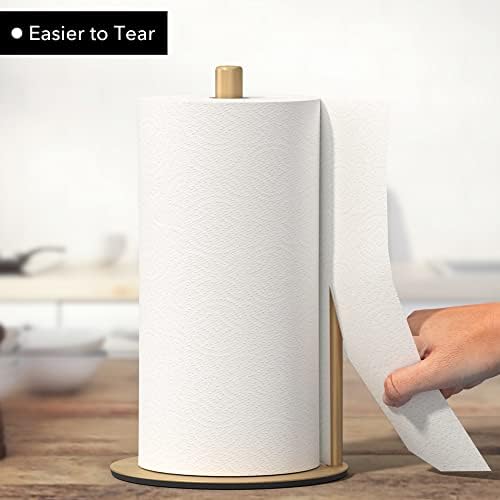 Paper Towel Holder Gold Stainless Steel Kitchen Countertop Roll Organizer - Image 3