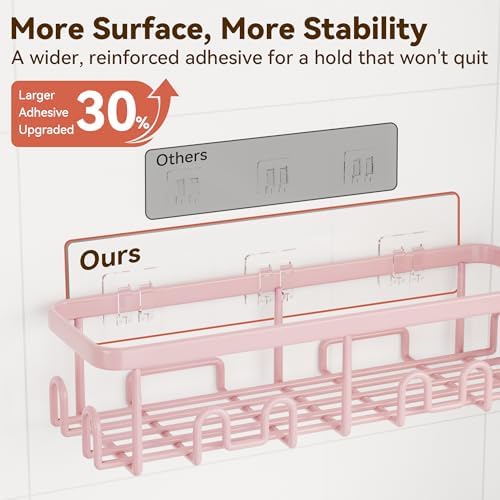 YASONIC Shower Caddy Adhesive, Rustproof Shower Organizer, Wall Shower Rack - Image 5