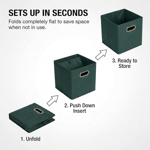 Household Essentials Foldable Fabric Storage Cubes 6-Pack – 11x11x11 Stackable - Image 3