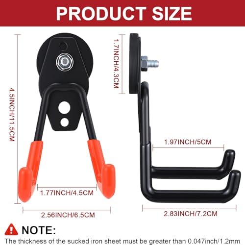 Landhoow 6 Pcs Large Magnetic Hooks Heavy Duty Garage Magnet Hooks Strong - Image 2