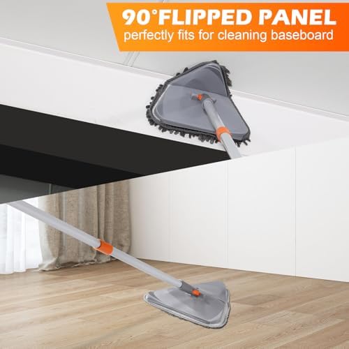 RONSUNG Wall Cleaner Mop, 82-Inch Handle, Baseboard Cleaner Tool, 4 Pads - Image 4