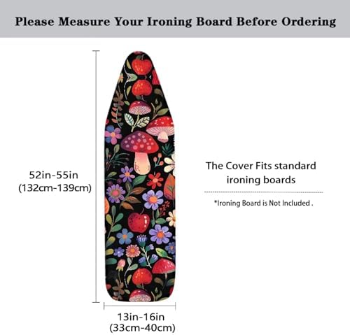 Mushroom Floral Ironing Board Cover Dust Covers Standard Ironing Board Full Size - Image 5