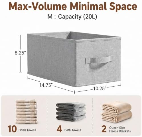 3-Pack Closet Storage Bins, Foldable Fabric Storage Baskets - Image 2