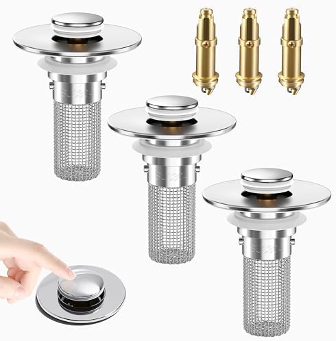 Bathroom Sink Drain Strainer, Pop-Up Bathroom Sink Stopper by YourSimplifiedHome