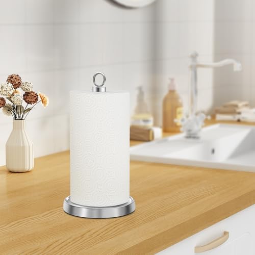 Paper Towel Holder Countertop, Stainless Steel, Weighted Non-Slip Base - Image 6