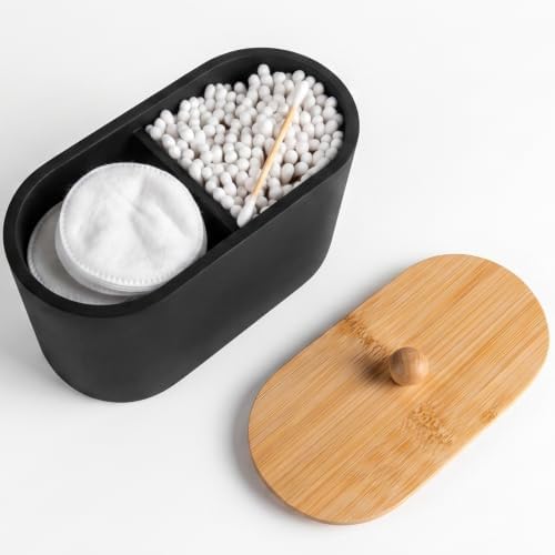 Cotton Swab Holder, Round Cotton Pads Balls Qtip Holder Dispenser by PENGARO