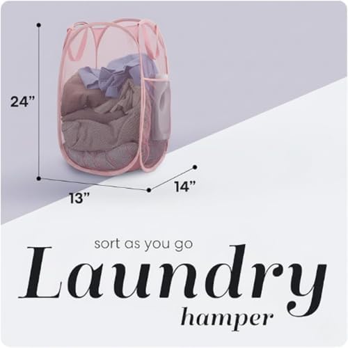 Handy Laundry Mesh Pop Up Hamper Foldable Collapsible Basket - Image 2