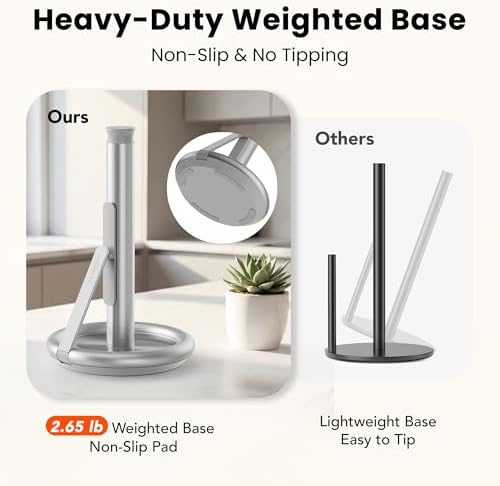 Ultrean Paper Towel Holder Countertop, Freestanding Paper Towel Dispenser - Image 2