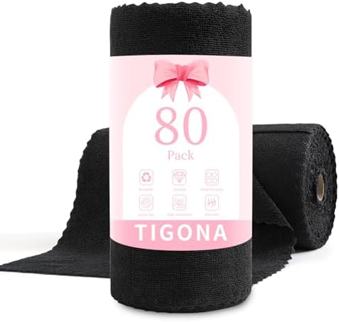 80 Pack Microfiber Cleaning Cloth Roll, Lint Free Rags & Tear Away Reusable by Tigona