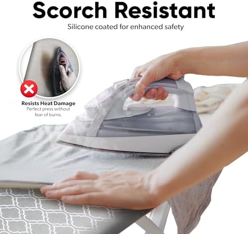 Home Intuition Iron Scorch Resistant Ironing Board Cover and Pad, Standard Size - Image 4
