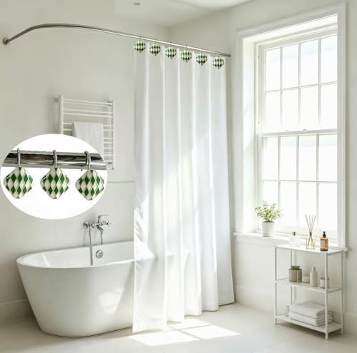 Decorative Geometric Shower Curtain Hooks, Rustproof Metal Shower Hooks - Image 6