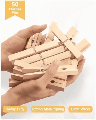 Large Clothes Pins Wooden Clothespins, 4 Inch 48 Pack Heavy Duty Outdoor Pegs - Image 2