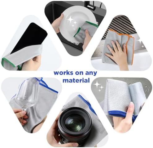 Puomue 12 Pack Microfiber Glass Cleaning Cloth, 320GSM Thick Lint Free Glass - Image 5