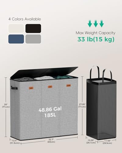 185L Laundry Hamper 3 Section - Image 5
