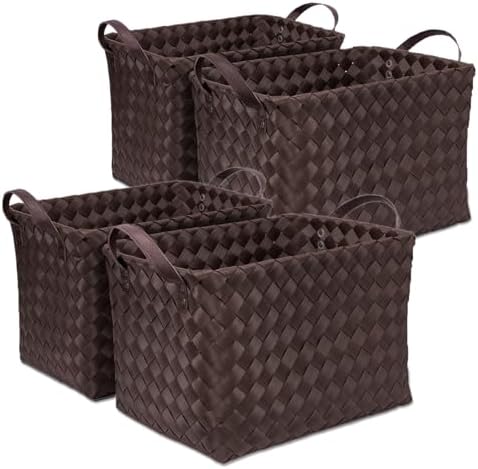 Handwoven Clothes Basket Laundry Hampers Large Wicker Storage Baskets by BROWNLILY