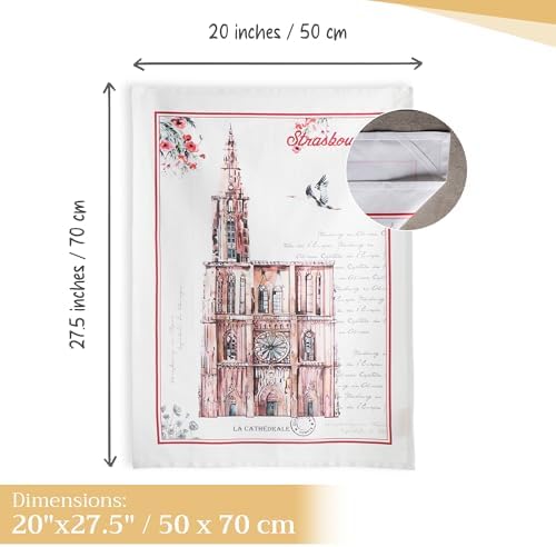 Maison d' Hermine Kitchen Towels Set of 3 Reusable 100% Cotton 27.50" x 20" - Image 4