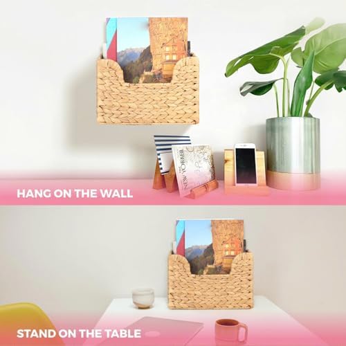 Handwoven Water Hyacinth Wall Magazine Holder - Image 4