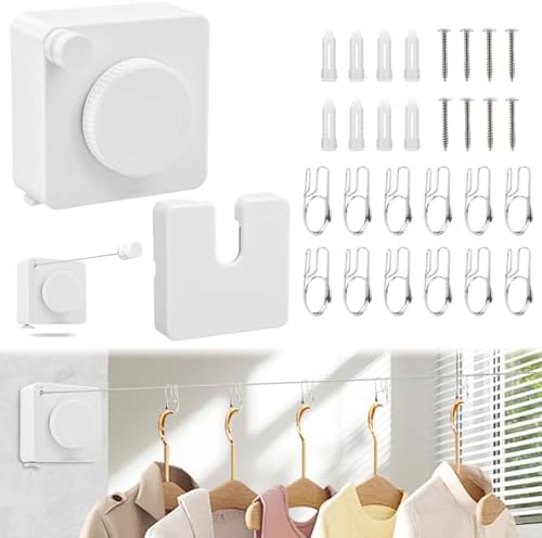 15.7Ft Retractable Clothesline Indoor, Non-Sagging Outdoor Clothesline - Image 2