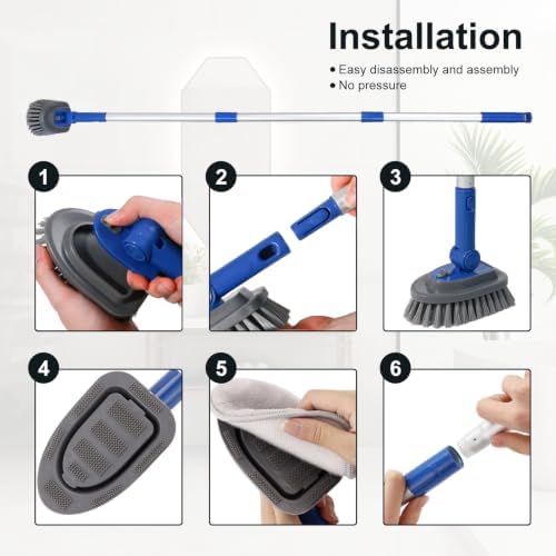 3 in 1 Tile Tub Shower Scrubber, Cleaning Brush - Image 5
