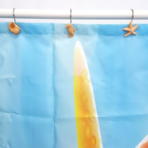Seashell Shower Curtain Hooks 12pcs Beach Shower Curtain Rings Bath Shower - Image 3