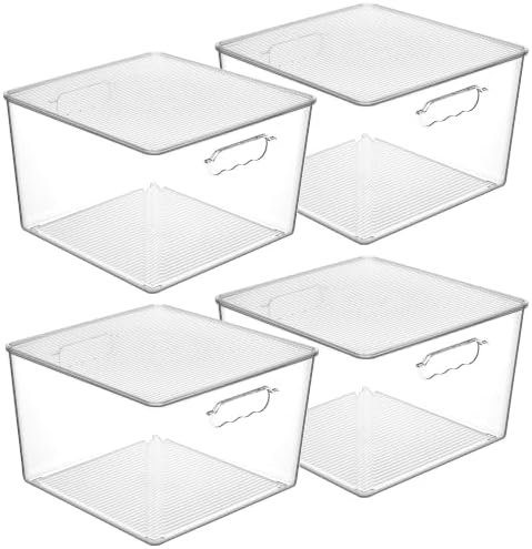 Vtopmart 4 Pack Extra Large Clear Stackable Storage Bins by Vtopmart