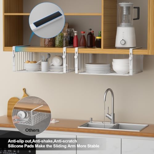 AmonHouseware 2Pack Under Shelf Storage Basket Organizer - Image 5