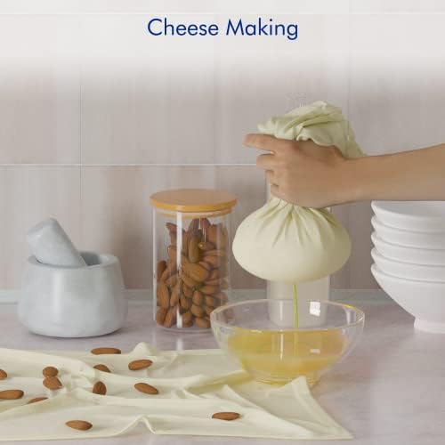 3 PCS Reusable Cheesecloth Bag & Nut Milk Bags, Grade 100, 14x14 Inch Hemmed - Image 6