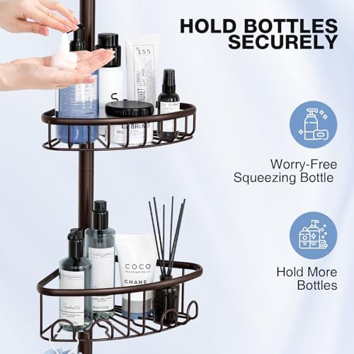 Corner Shower Caddy Tension Pole 4-Tier 47-121 Adjustable Stainless Steel - Image 5