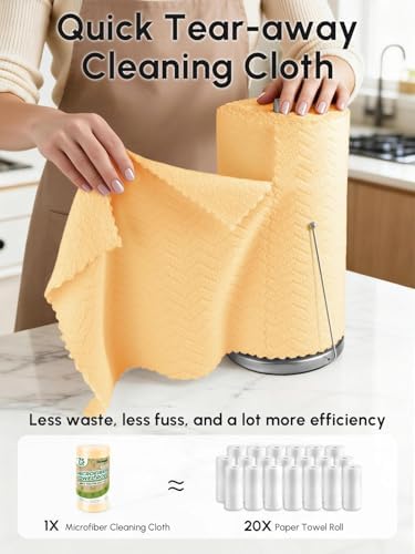 Microfiber Cleaning Cloths Roll 75 Pack 12x12 Inch Lint Free - Image 2
