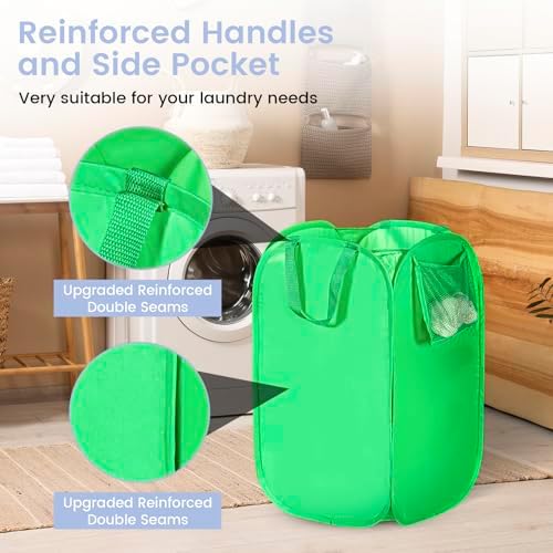 HOUSE AGAIN Upgraded Polyester Pop Up Laundry Hamper, Collapsible Laundry - Image 3