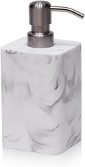 White Marble Style Hand Soap Dispenser, Refillable Liquid Decorative Soap by Suanti
