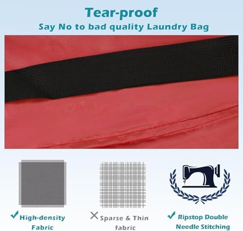 Coomee Heavy Duty Laundry Bag, 2 Pack XXL Nylon Laundry Bags - Image 3