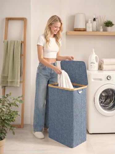 IEGrow Laundry Hamper with Lid, 110L Laundry Basket with Mesh Bags - Image 6