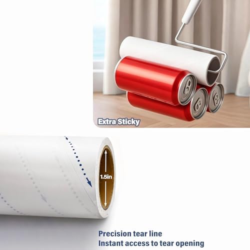 9.45'' Large Lint Rollers for Pet Hair Extra Sticky, Long Handled Lint Roller - Image 3
