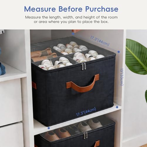 Shoe Organizer Box 2 Pack, Shoe Storage Organizer - Image 2