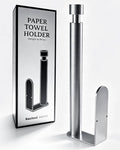 Paper Towel Holder Under Cabinet Adhesive or Drilling Silver by Basitool