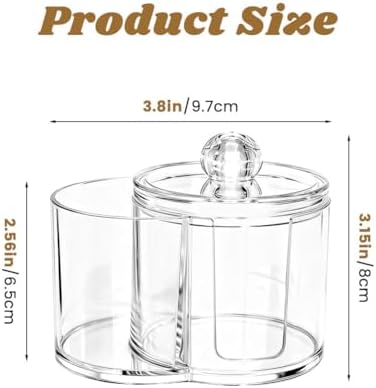 Cotton Swab & Pad Holder with Dustproof Lid, Dual-Compartment Organizer - Image 2