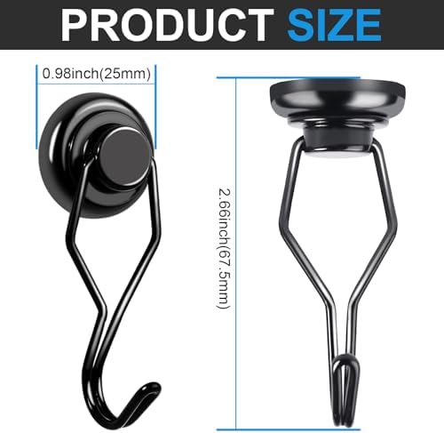 E BAVITE Swivel Swing Magnetic Hook 80LBS Heavy Duty Magnetic Hook 10 Pack - Image 2