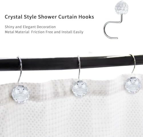 J&V TEXTILES Shower Curtain Hooks Rings, Rust Resistant Metal Double Glide - Image 5