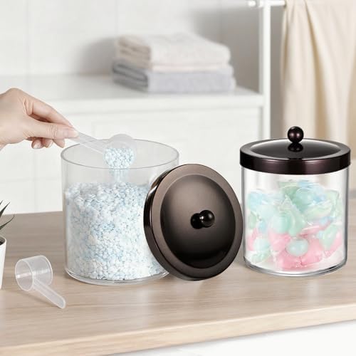 50Oz Laundry Pods Container Clear Container Stainless Steel Lid - Image 4