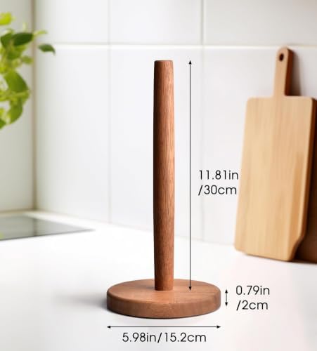 Acacia Wood Paper Towel Holder Stand – Wooden Kitchen Paper Towel Holder - Image 2